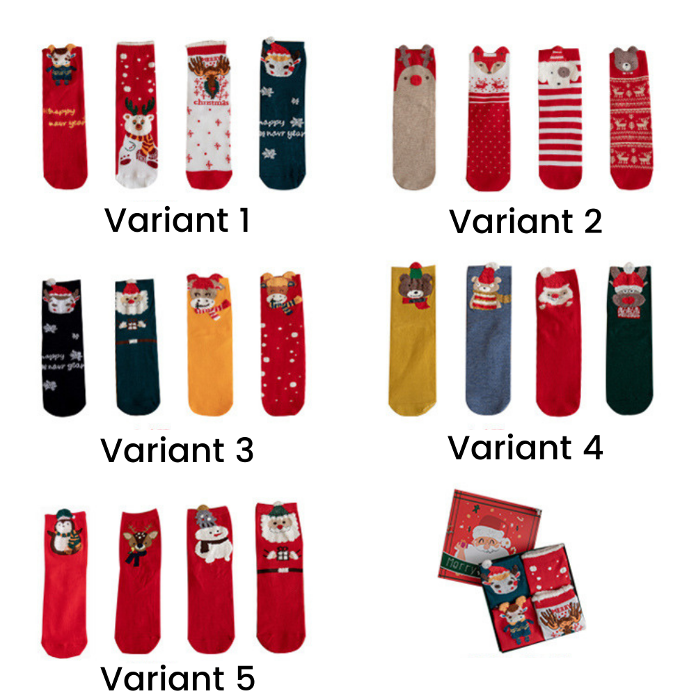 Smiling Socks Kerstsokken® - 4-Pack
